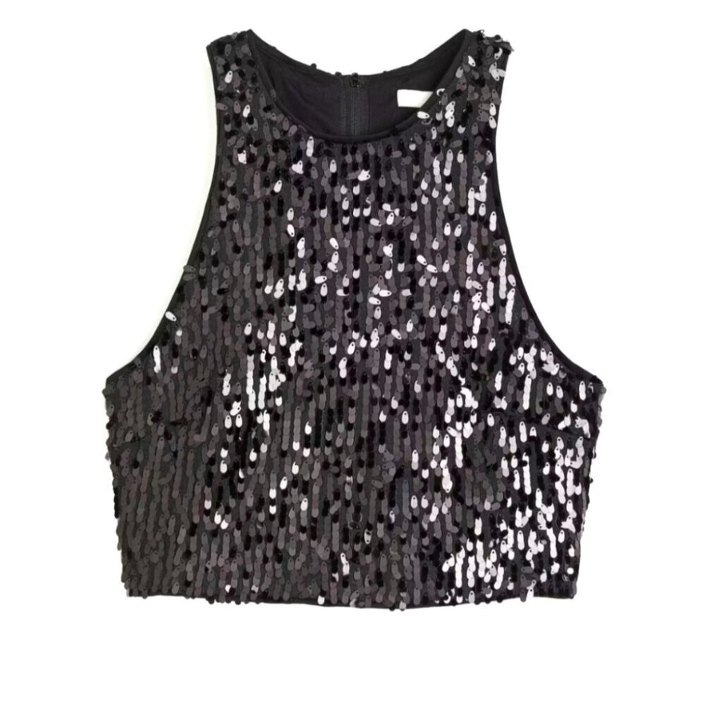 H&M-  Sequined cropped top